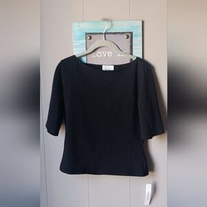 NWT Reformation Black Top 3/4 Sleeve Top Size L⚘️